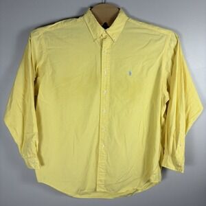 Ralph Lauren Men's XL Yellow Gingham Check‎ Button Down Long Sleeve Dress Shirt